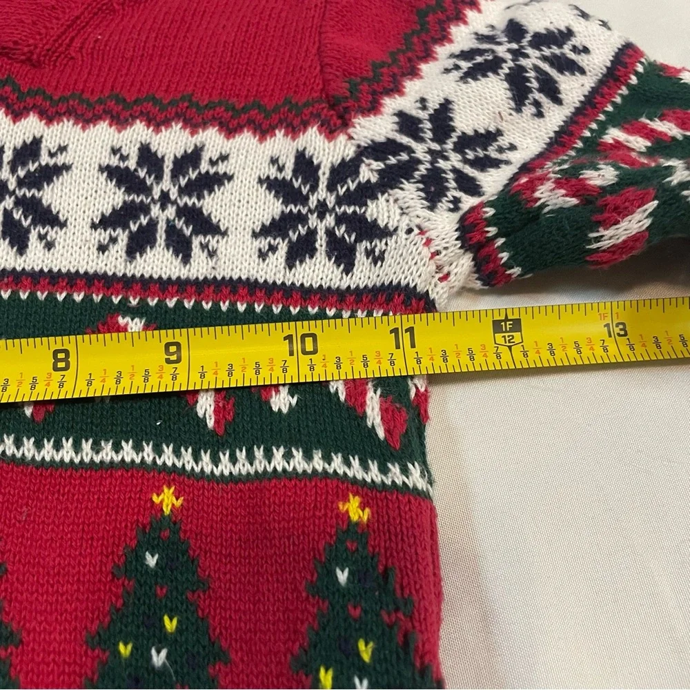 The Children's‎ Place Red Fair Isle Collar Holiday Tree Knit Sweater